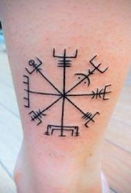 Cheville sur la ligne de personnalité simple noir tatouage inspiré symbole de tatouage image