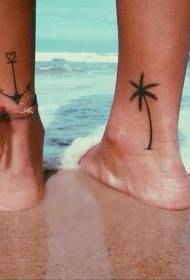 cavigliera semplice ancora e motivo tatuaggio coco