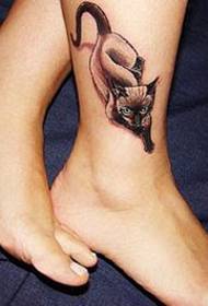 pēdas licking personības kaķēna tetovējums