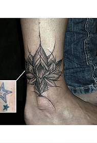 ankle flower tattoo pattern