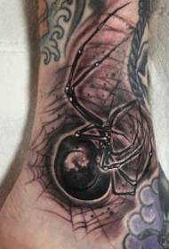 Modello del tatuaggio del buco nero del ragno della caviglia