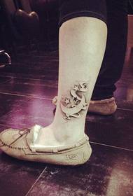 Fuß Mode Mond Tattoo Muster