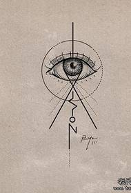 eye Geometry line prick tattoo nga manuskrito nga pattern