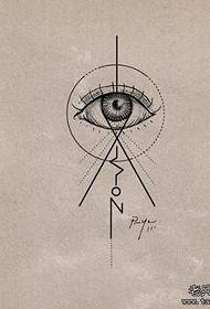 خط هندسة العين وخز مخطوطة نمط الوشم