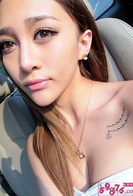big eyes beauty clavicle necklace beautiful tattoo