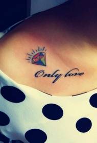 pogodno za djevojčice mala svježa dijamantna slova klavikula uzorak tetovaže