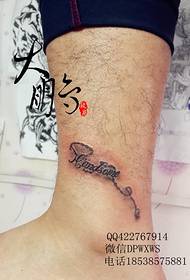 tetování nohou na kotníku tetování holého anděla 90207