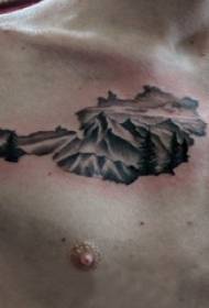 hegyi tetoválás fiúk gallér csont tetoválás kép a fekete hegy