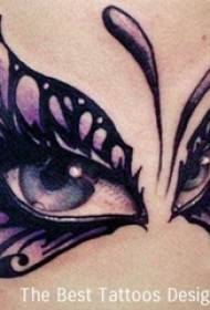 ragazze indietro dipinte ad acquerello schizzo creativo belle immagini di tatuaggi ad occhio di farfalla
