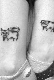 წყვილი ფეხები პატარა ახალი cute cute ძაღლი tattoo ნიმუში