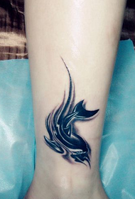 ankle cute dolphin tattoo