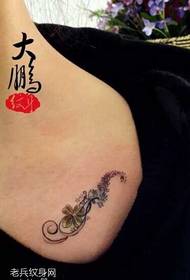 beautiful collarbone Lucky grass tattoo pattern