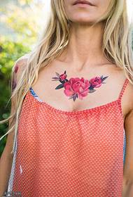Rose Tattoo at the Clavicle