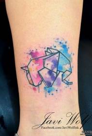 Patrón de tatuaje de elefante de xeometría en cor de nocello Splash