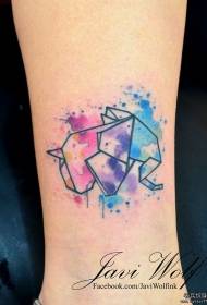 Barva gležnja Splash Geometry Slon Tattoo Vzorec