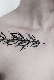 Ang Lalake nga Clavicle Leaf Stings Gagmay nga Labing Bag-ong Tanan nga Tattoo