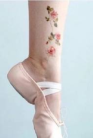 minimalist flower ankle tattoo small pattern