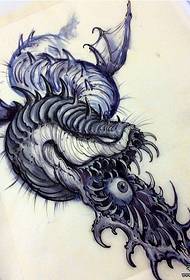 Manoscritto unico del modello del tatuaggio dell'occhio di serpente della scuola europea