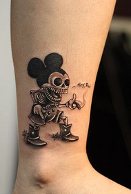 Fuß, Schädel, Maus Tattoo-Muster