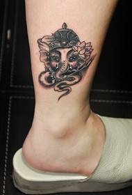 bella caviglia può essere visto il piccolo elefante dio tatuaggio modello immagine 90428-moda personale caviglia-come dio modello tatuaggio immagine