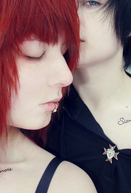fotos de tatuagem em inglês de clavícula de casal