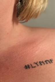English tattoo girl under the clavicle classic English tattoo picture