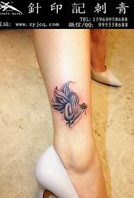 ženské nohy nahé andělské tetování 90220-Foot English Tattoo Art Tattoo