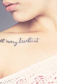 belleza clavícula simple sexy inglés tatuaje