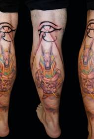 Kalb buntes Anubis Idol Tattoo Muster