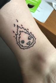 plamen tetovaža slika djevojka gležanj na crnoj plamenu tetovaža slika