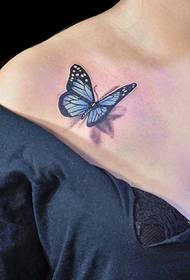 clavicola Simpatica immagine di tatuaggio farfalla 3d sotto