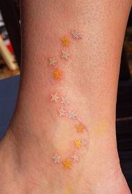 female ankle simple star tattoo