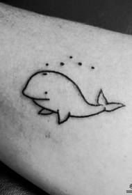 pob luj taws me me tshiab thiab zoo nkauj whale tattoo qauv