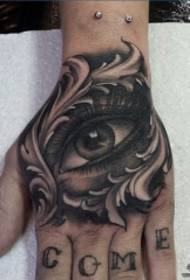 mano indietro modello di tatuaggio lettera occhio europeo e americano