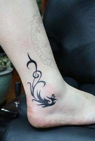 ankle simple and beautiful Phoenix totem tattoo