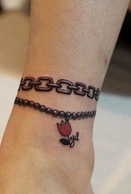 tatuaggio alla caviglia da ragazza alla caviglia con fiore squisito 90068-tatuaggio croce femminile alla caviglia