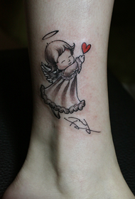 kulkšnis mielas mažas angelas tatuiruotė