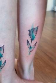 enkelkleur blomme persoonlikheid tattoo patroon