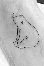 modello semplice del tatuaggio dell'orso fresco piccolo linea piede