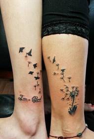 нога убава убава тетоважа на глуварче