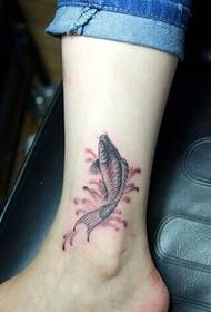 foot small and beautiful squid tattoo