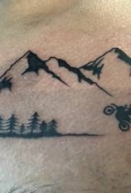 Hillthorn tattoo boys debajo de la clavícula de la imagen del tatuaje de mountain peak