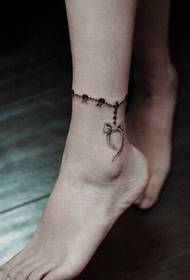 modello tatuaggio moda cavigliera fiocco