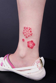 stopka krásný trend barva malý třešňový květ tetování vzor