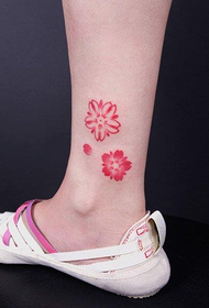 shank beautiful trend color small cherry blossom Tattoo pattern