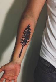 arm black eyes and tree tattoo pattern