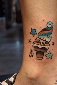 modello tatuaggio tatuaggio caviglia vecchia scuola cartone animato