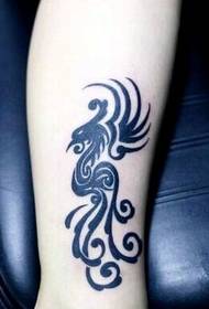 Fot-liten och enkel Phoenix totem tatuering