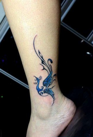 msichana mguu mzuri totem phoenix picha ya tattoo