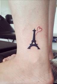 ຂໍ້ຕີນ tattoo ຂະ ໜາດ ນ້ອຍ Eiffel Tower totem ຮູບຊົງໂຕ ໃໝ່